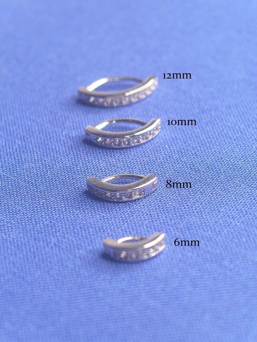 Jewelry & Watches Bench - Sterling Silver 925 Zirconia Hoop Navel