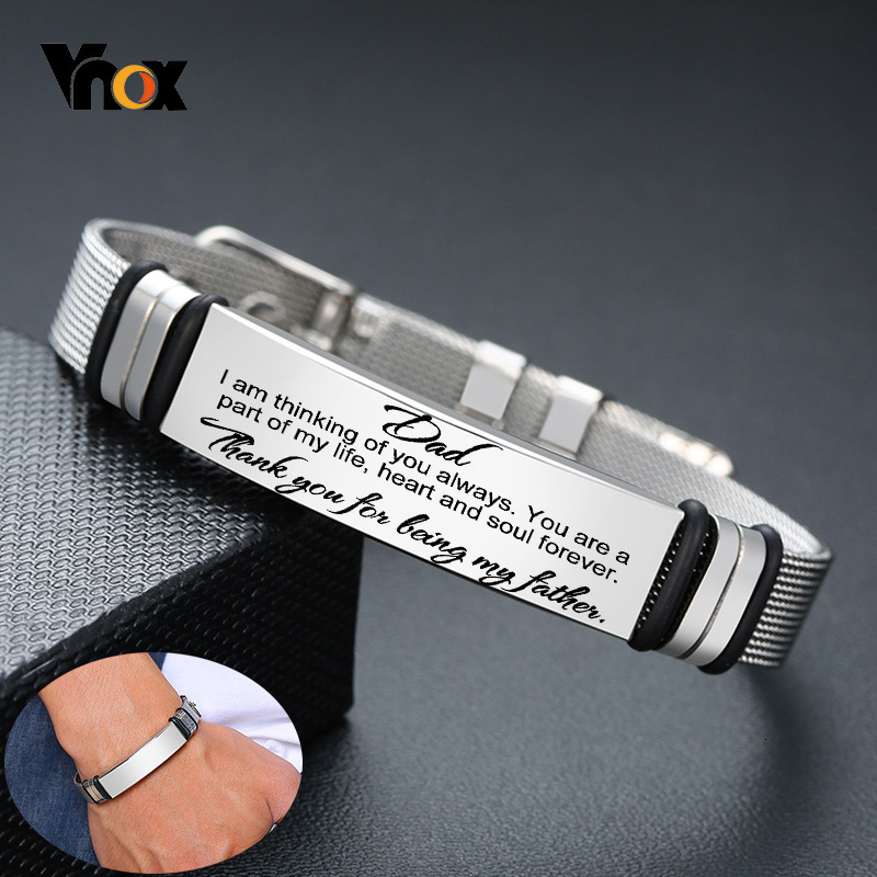 Jewelry Style Watches - Vnox Mens Stainless Steel Custom Engrave