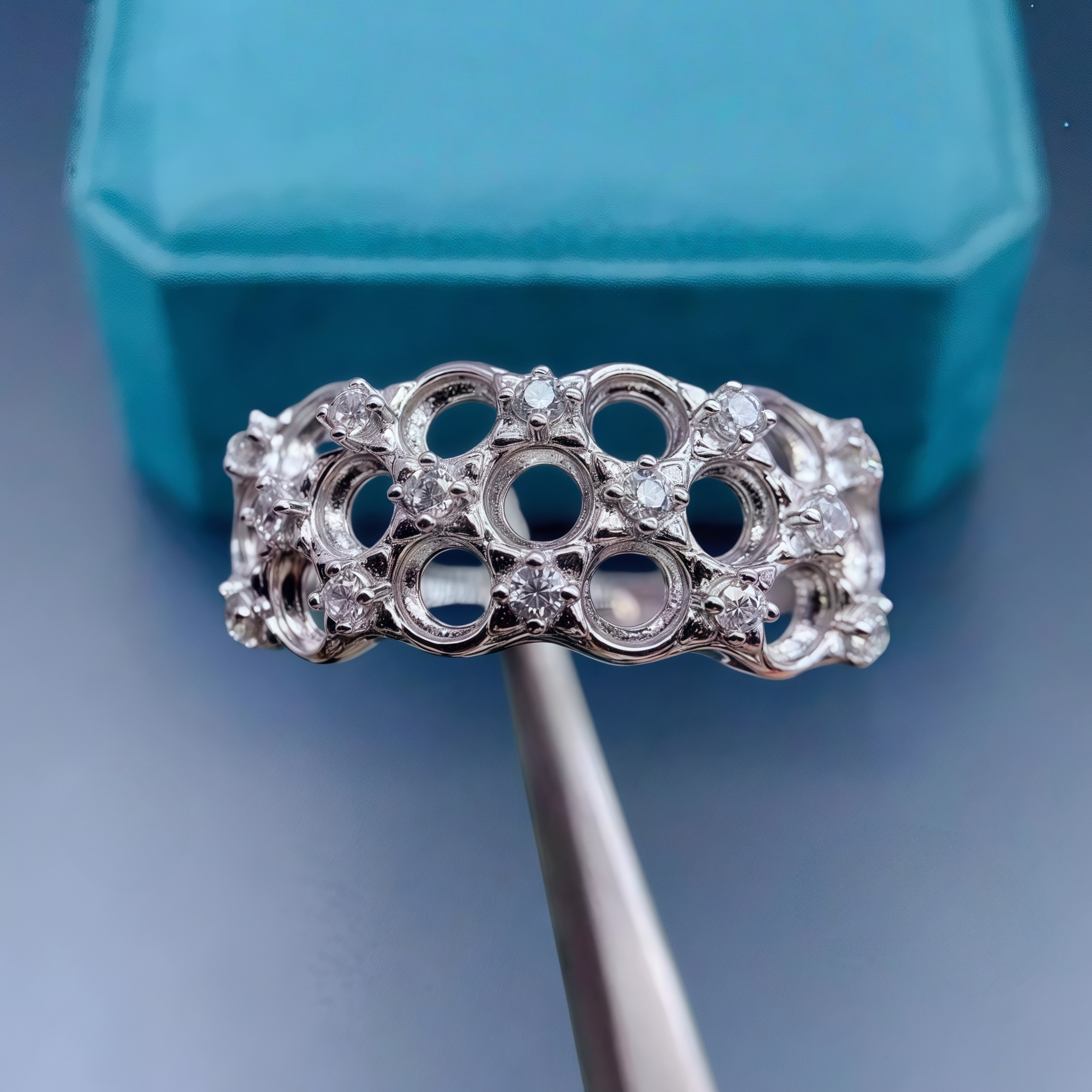 Sterling Silver Ring - Setting 3mm Round Stone Fashion DIY