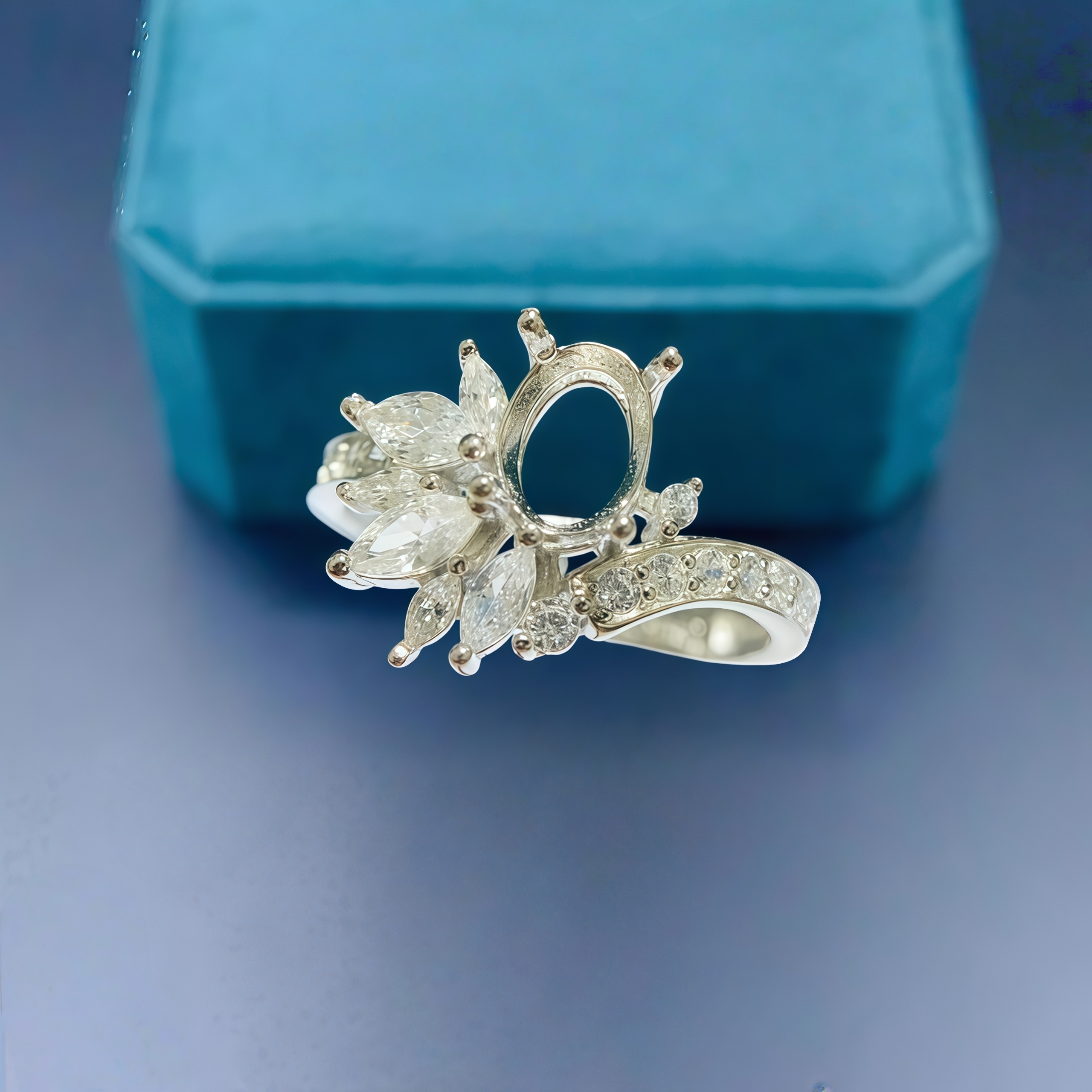 Setting 5*7mm Oval Stone Fashi - огляд і ціна Sterling Silver Ring