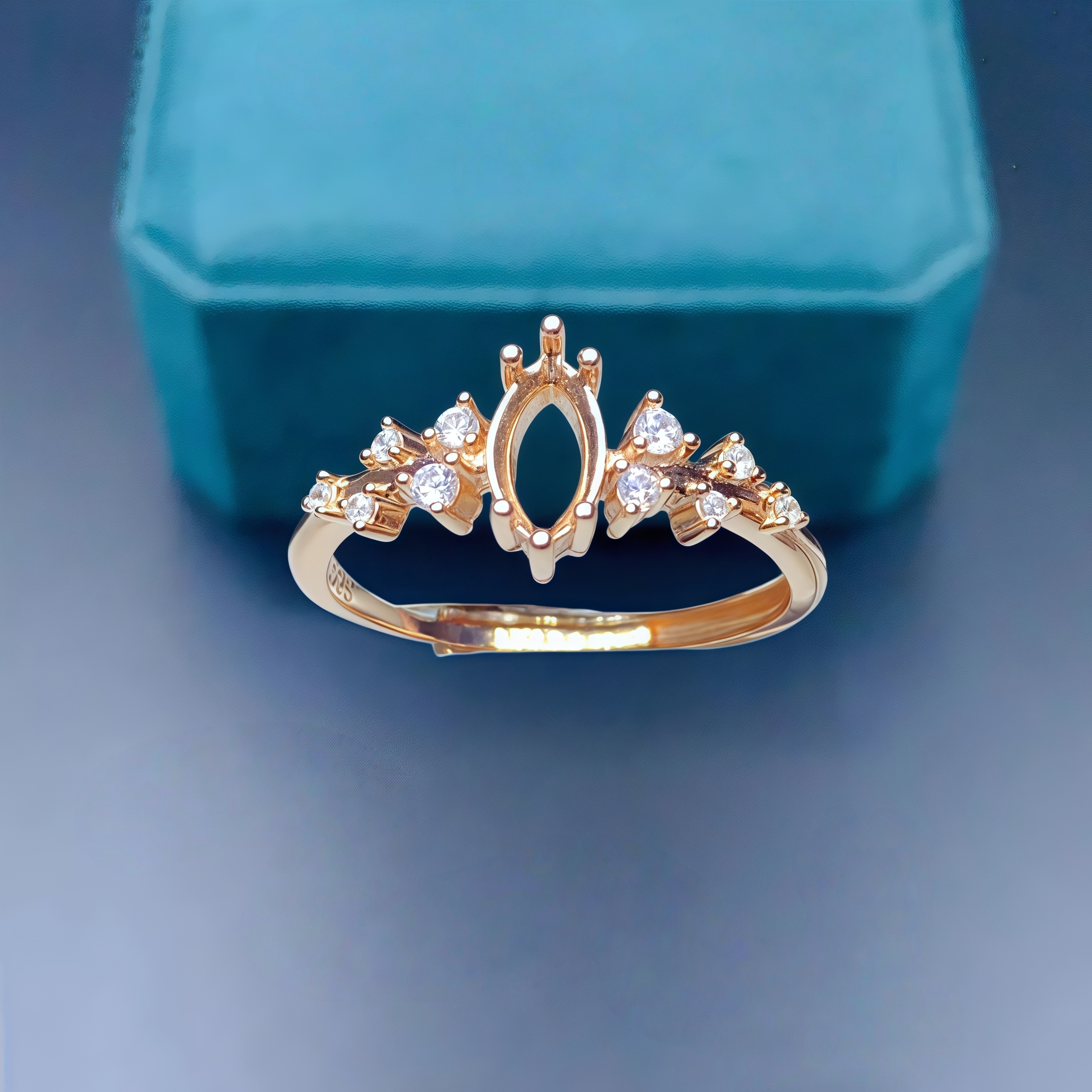 Setting 4*8mmHorse eye Shape S - огляд і ціна Sterling Silver Ring