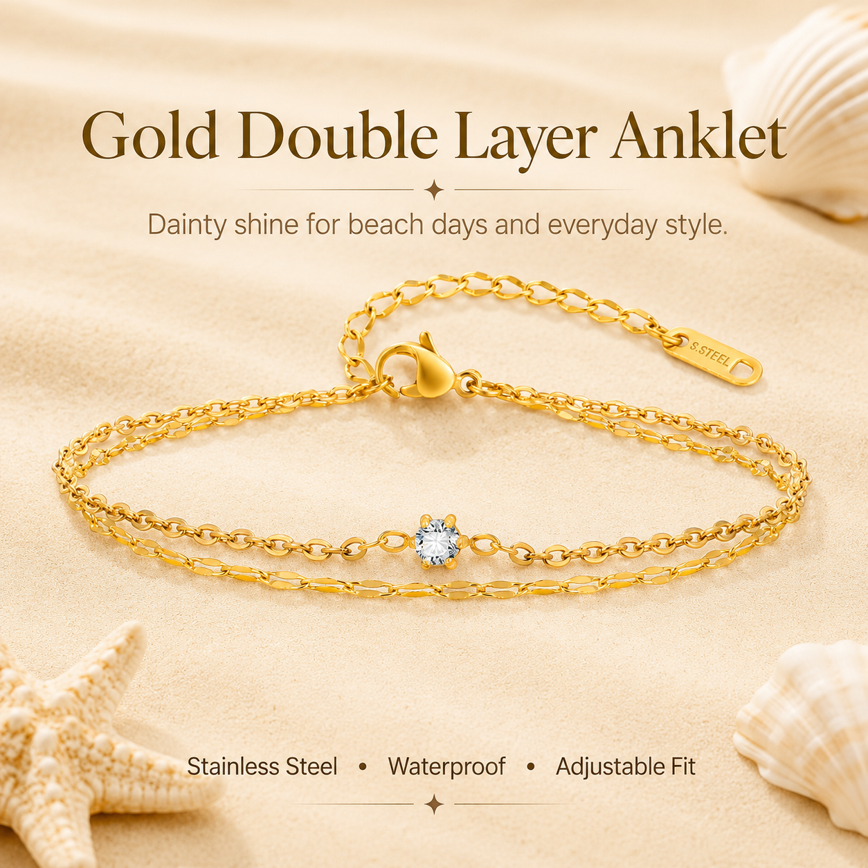 Waterproof Layered Anklet Brac - огляд і ціна Jc Jewelry & Watches
