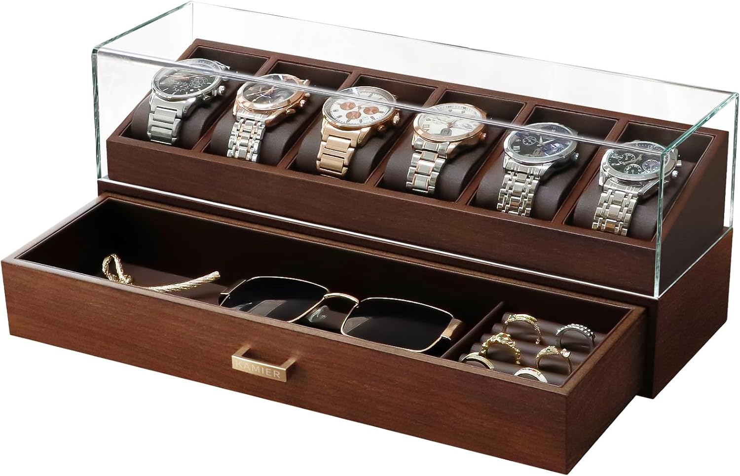 Wooden Watch Box with 6 Slots  - огляд і ціна Jewelry Watches Box