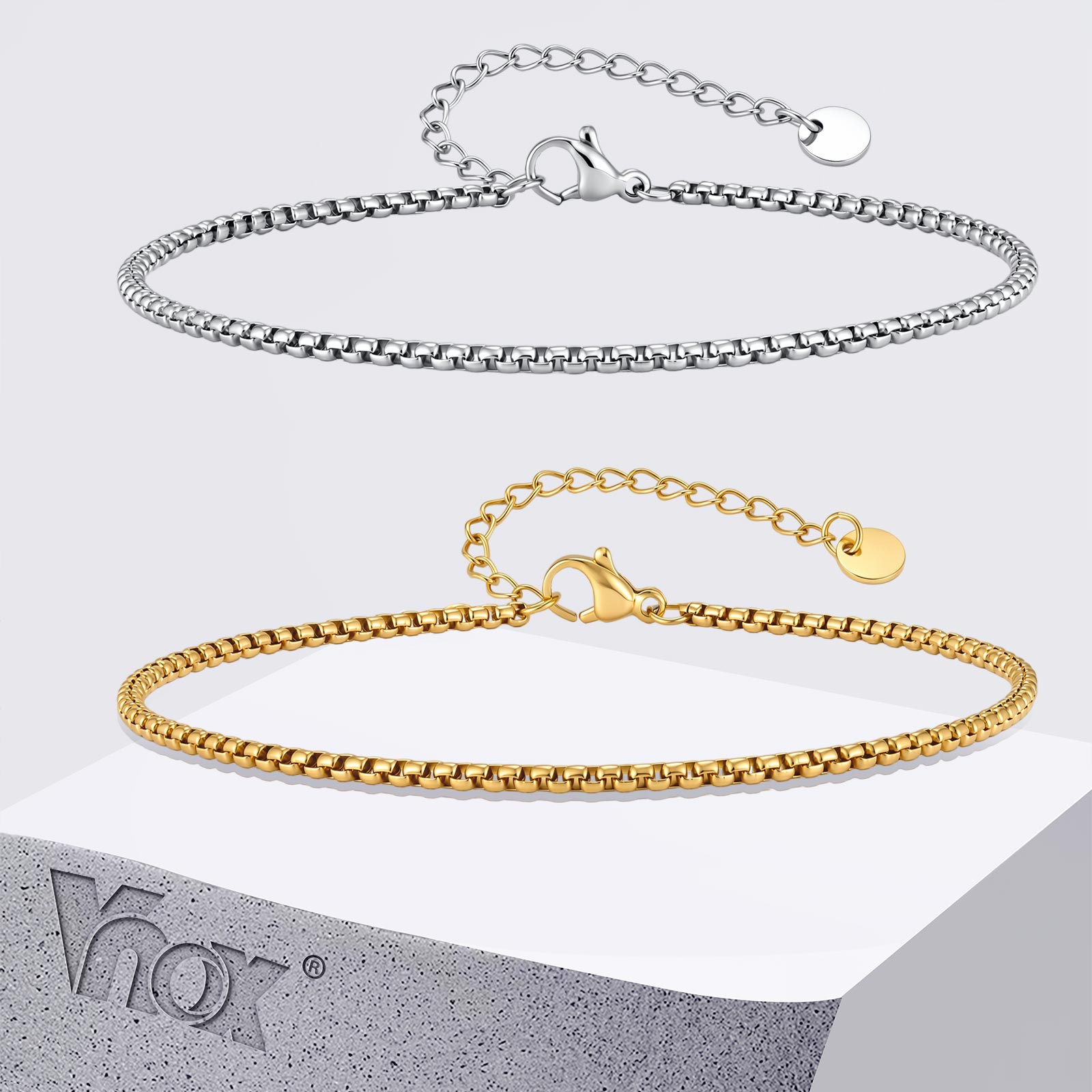 Vnox Stainless Steel Box Chain - огляд і ціна Jc Jewelry & Watches