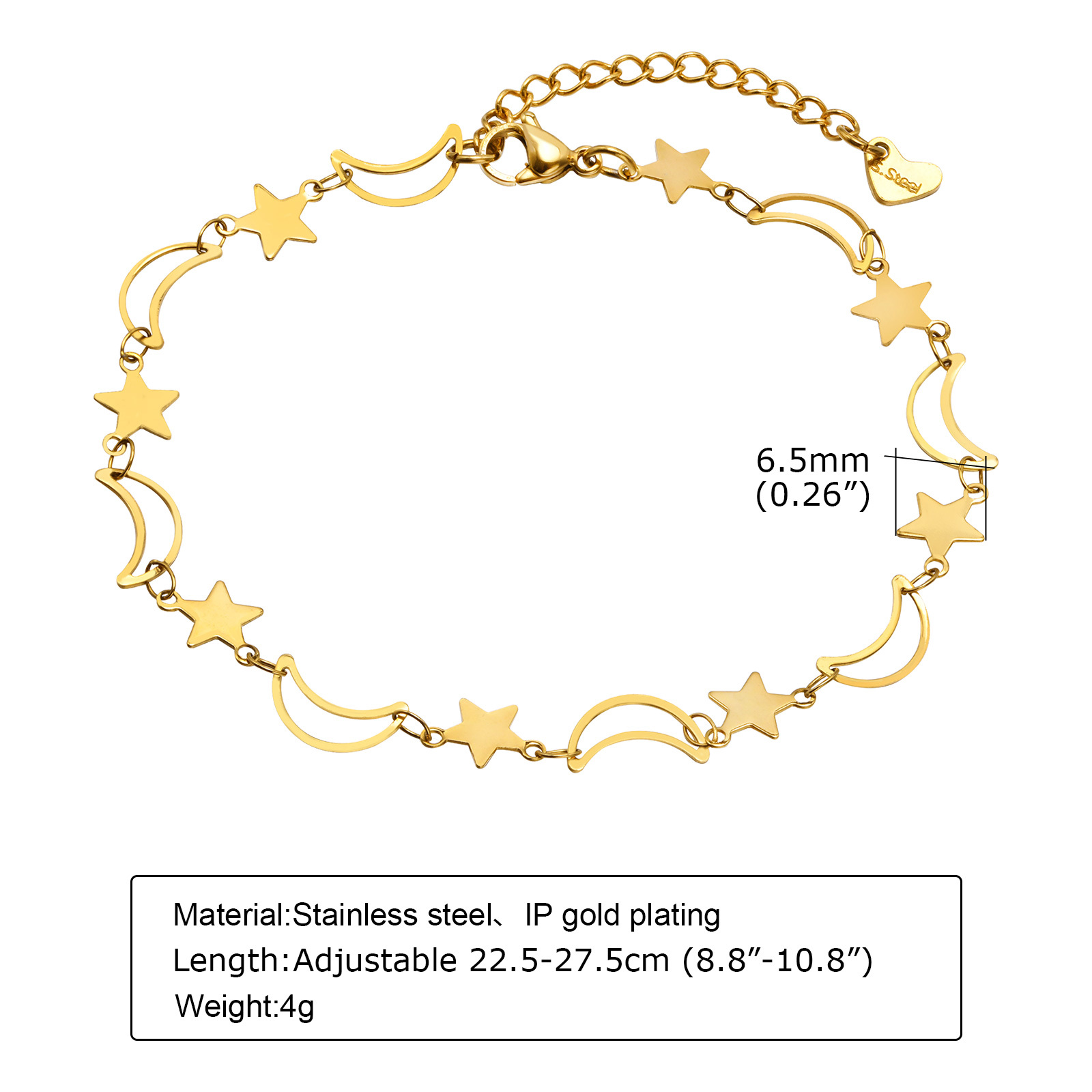 Dainty Hollow Star Moon Anklet - огляд і ціна Jc Jewelry & Watches