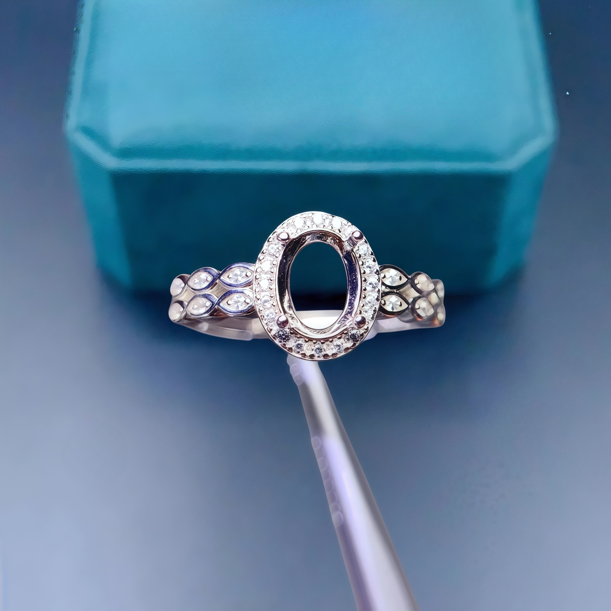 Setting 4*5/5*7mm Ellipse Ston - огляд і ціна Sterling Silver Ring