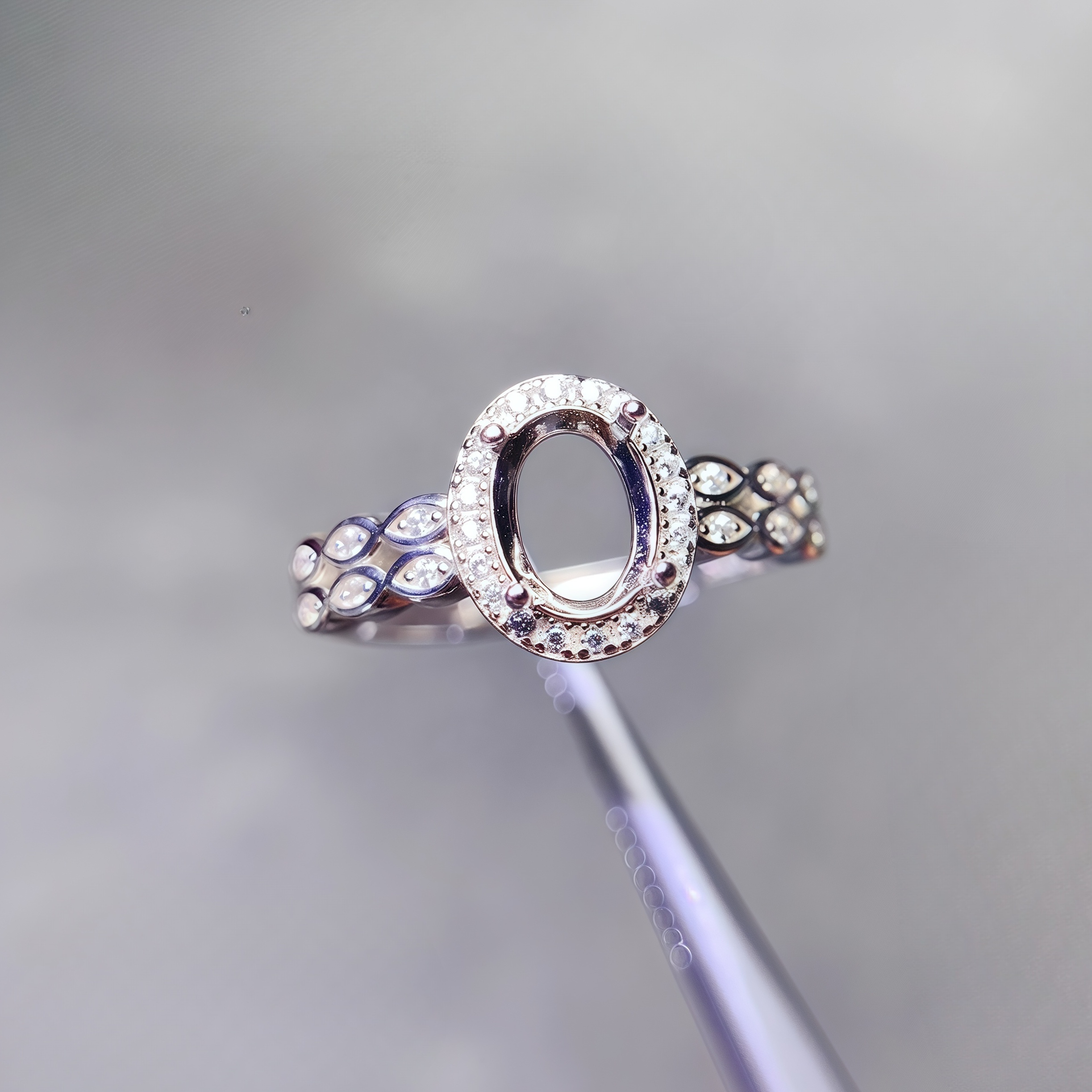 Setting 4*5/5*7mm Ellipse Ston - огляд і ціна Sterling Silver Ring