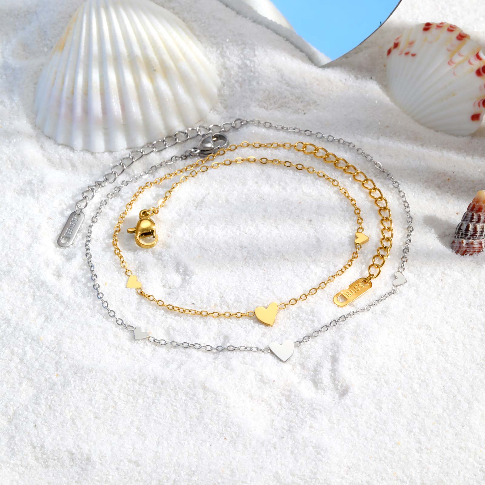 Stainless Steel Heart Anklets  - огляд і ціна Jc Jewelry & Watches