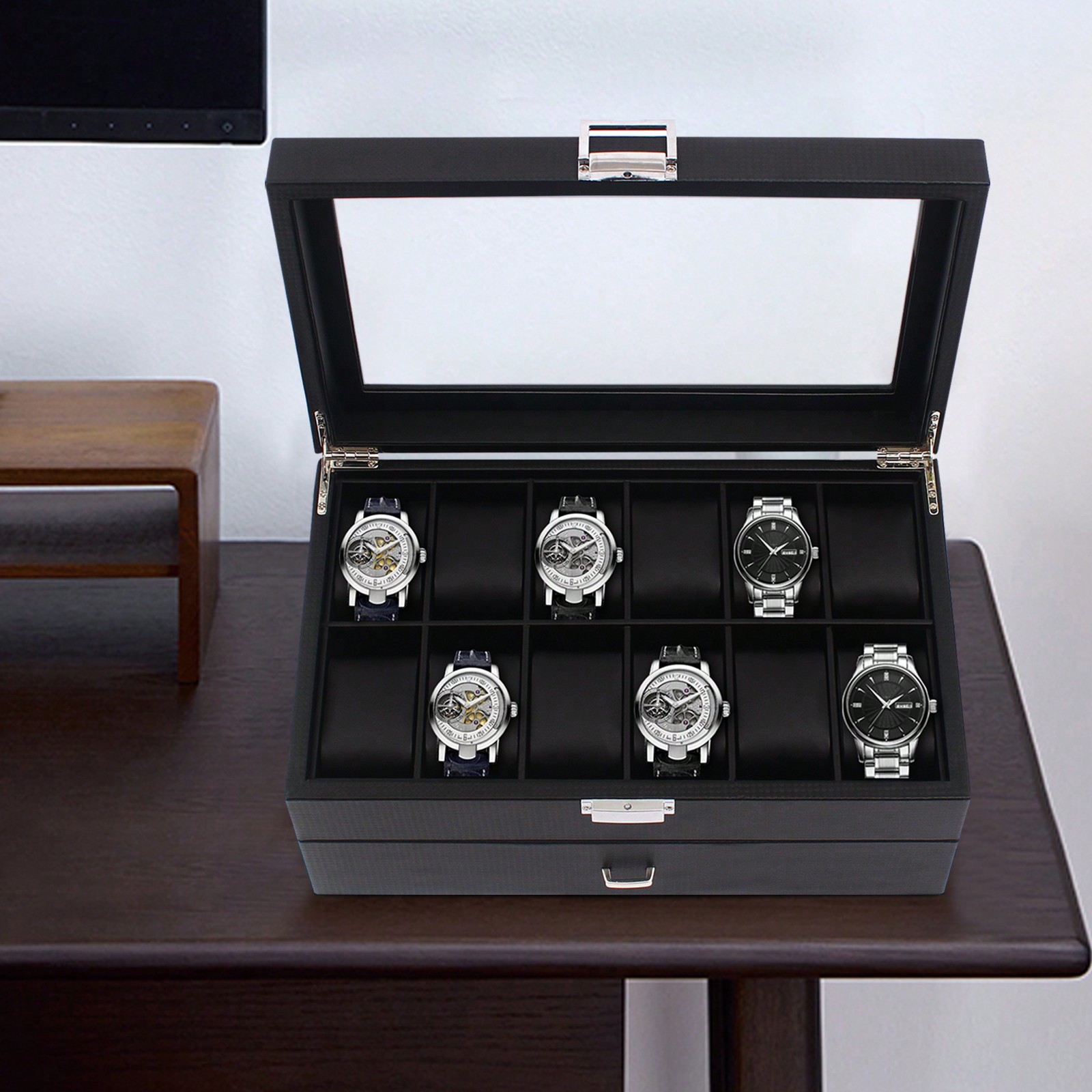 24 Slot Men Watch Display Case - огляд і ціна Jewelry Watches Box