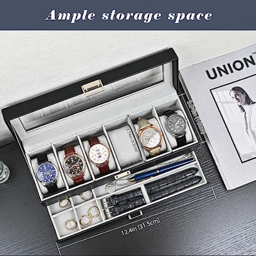 Watch Box, 6 Slot Watches Disp - огляд і ціна Jewelry Watches Box