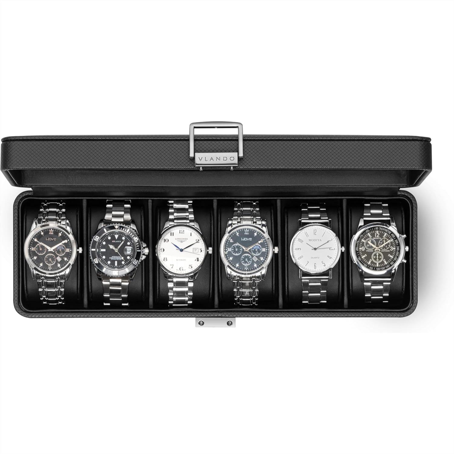6-Slot Watch Case with Glass L - огляд і ціна Jewelry Watches Box