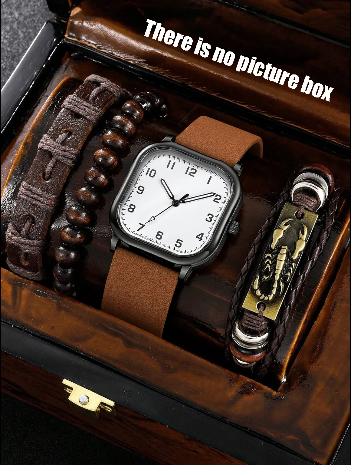 No gift box; men's leather str - огляд і ціна Jewellery Watches