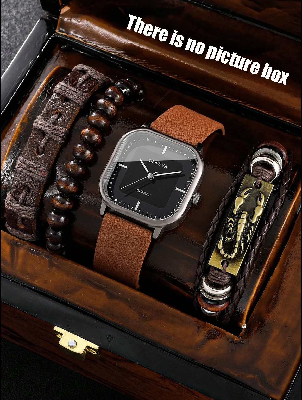 No gift box; men's leather str - огляд і ціна Jewellery Watches