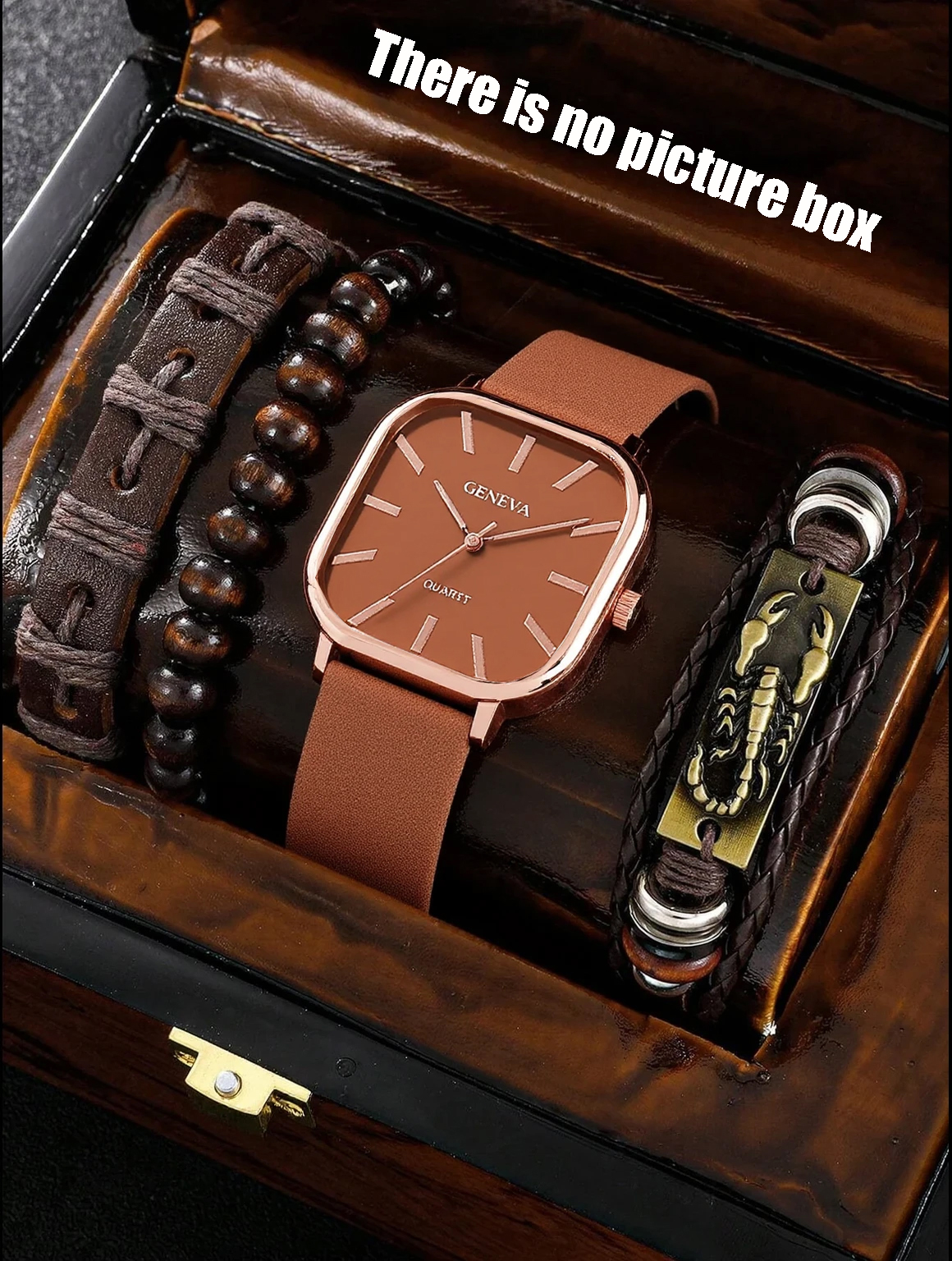 No gift box; men's leather str - огляд і ціна Jewellery Watches