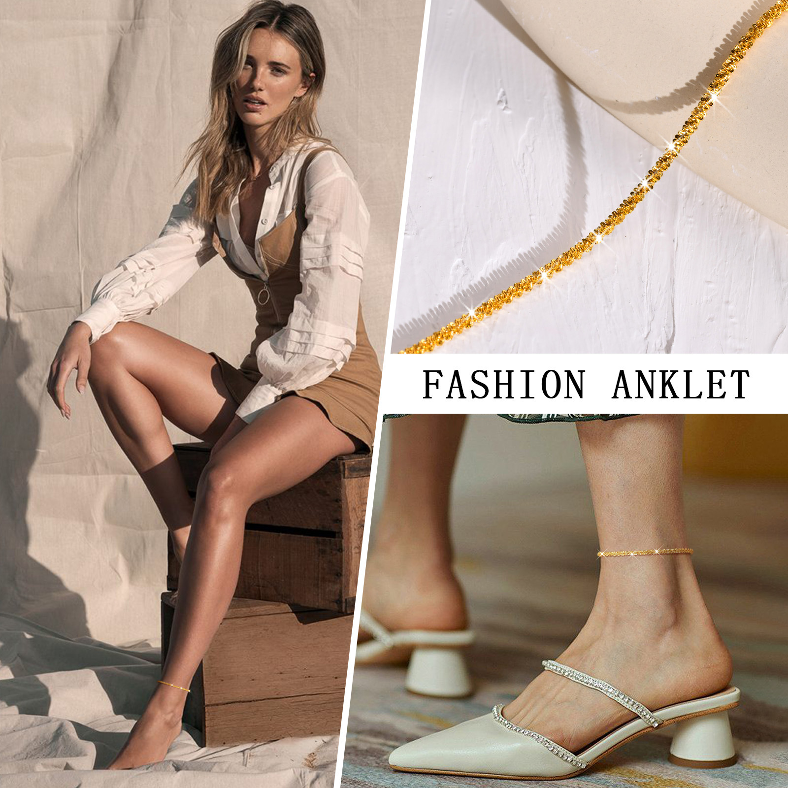 Sparkling gold anklet bracelet - огляд і ціна Jc Jewelry & Watches