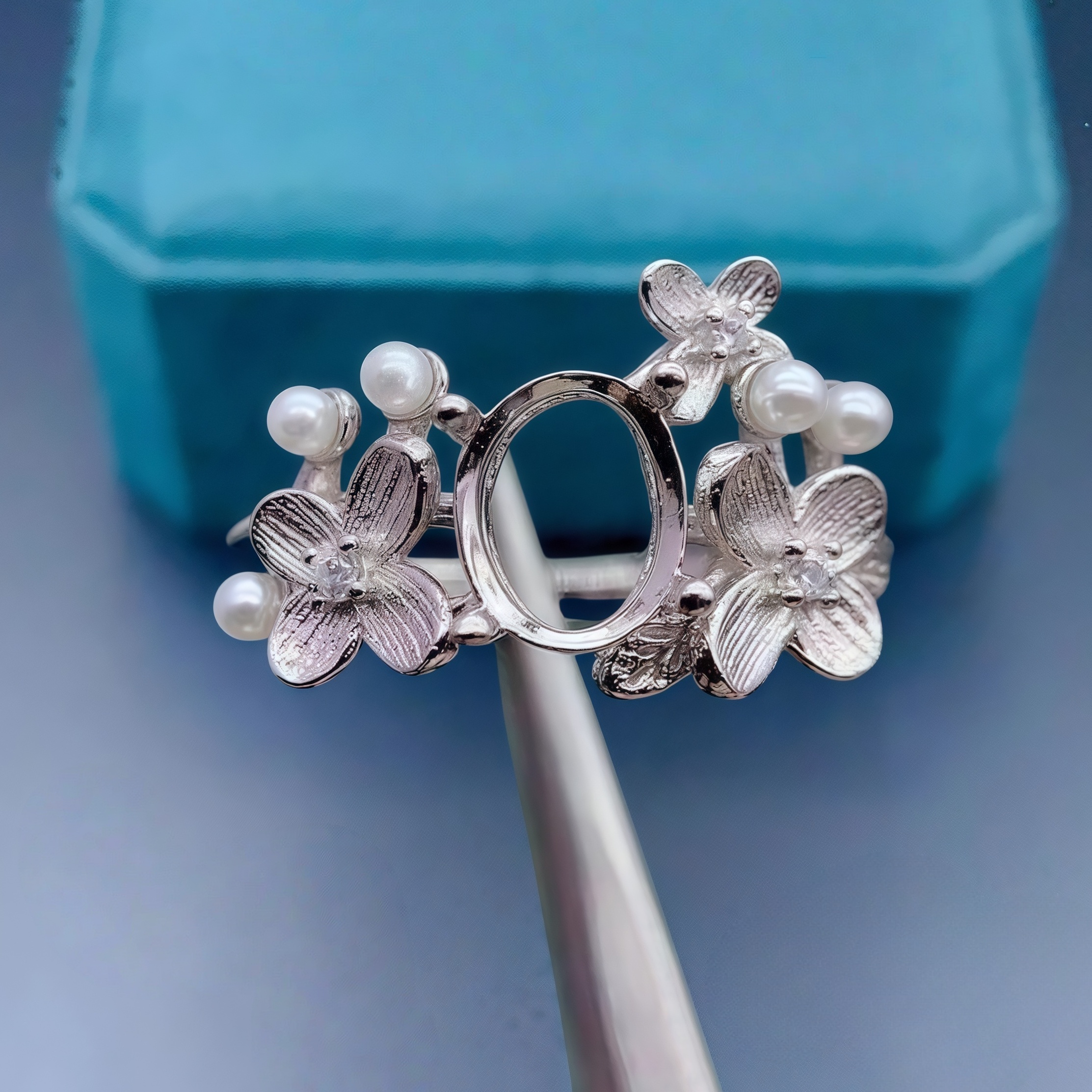Setting 6*8mmEllipse Stone Fas - огляд і ціна Sterling Silver Ring