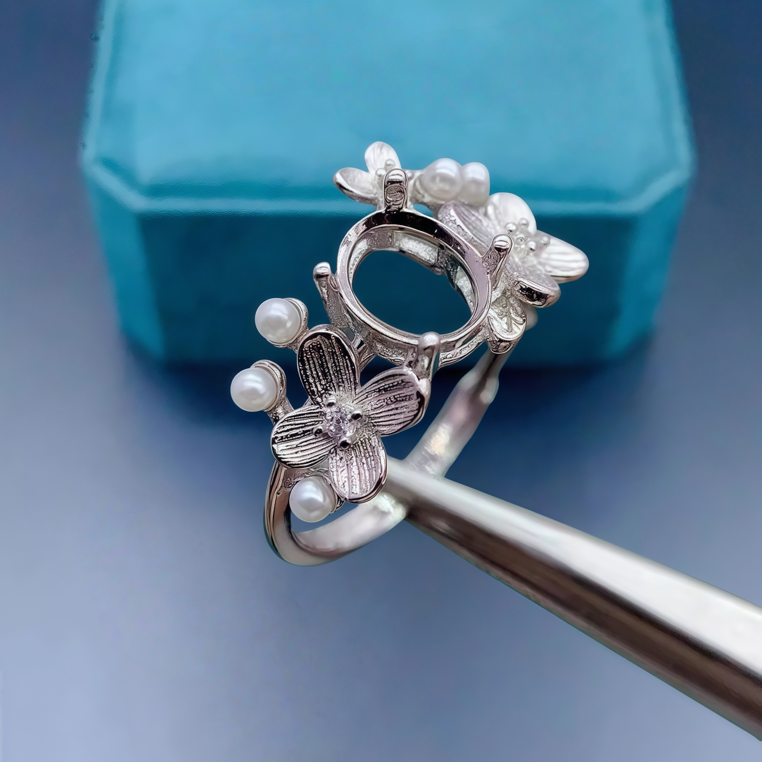 Setting 6*8mmEllipse Stone Fas - огляд і ціна Sterling Silver Ring