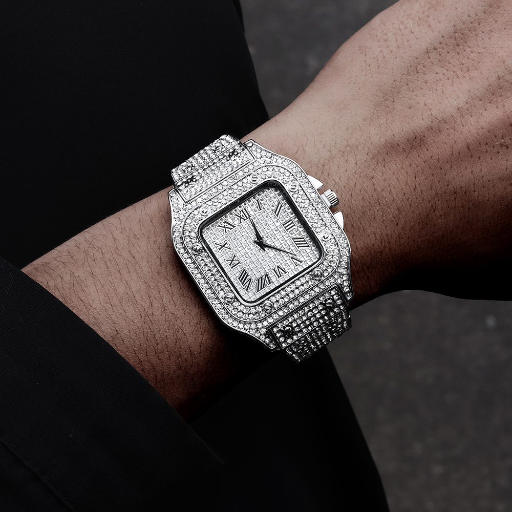 New Punk Men Watch Iced Out Di - огляд і ціна Jewelry Style Watches