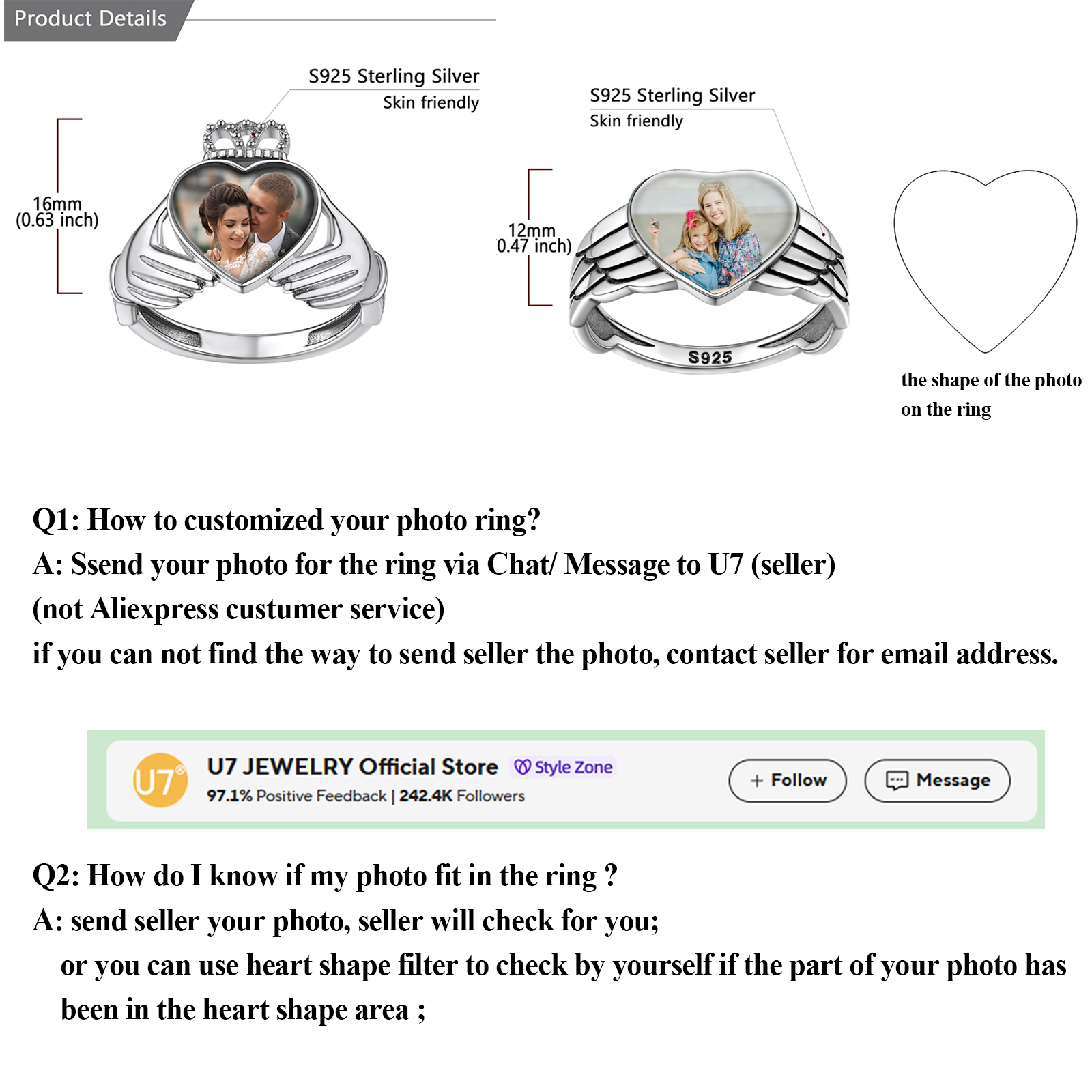 U7 Custom Photo Rings for Woma - огляд і ціна Statement Cocktail Ring