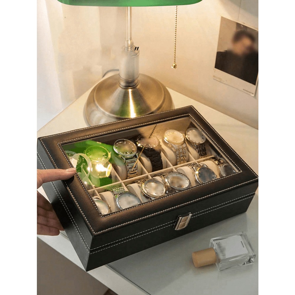 1pc Big Capacity Leather Watch - огляд і ціна Jewelry Watches Box