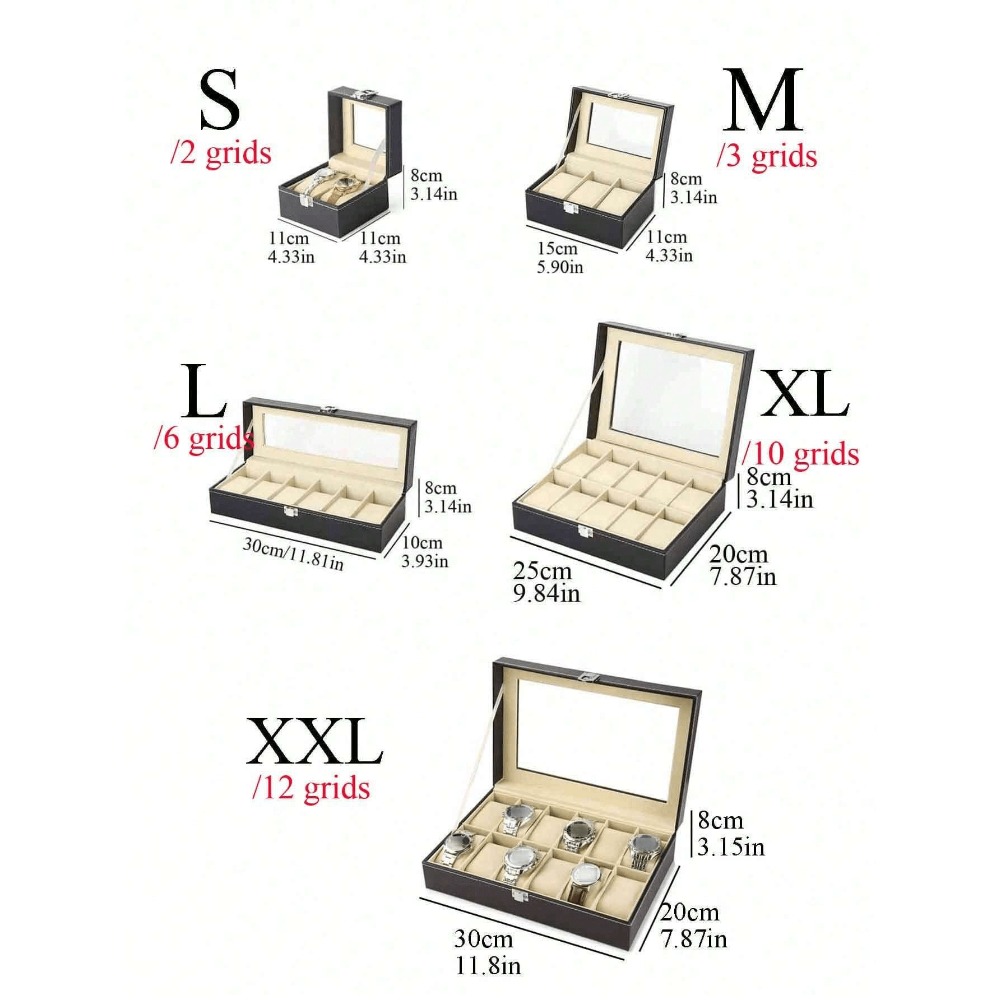 1pc Big Capacity Leather Watch - огляд і ціна Jewelry Watches Box