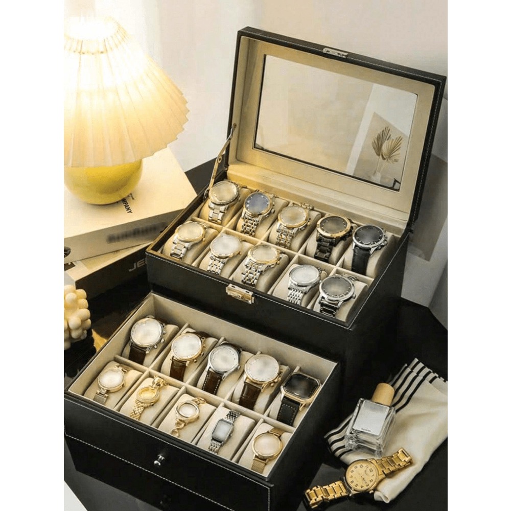 1pc Big Capacity Leather Watch - огляд і ціна Jewelry Watches Box