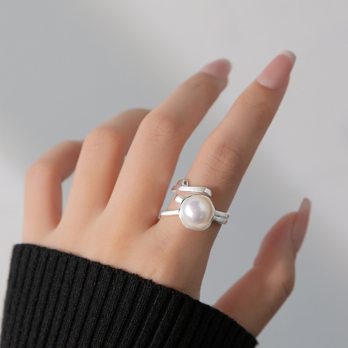 925 Sterling Silver Pearl Irre - огляд і ціна Statement Cocktail Ring