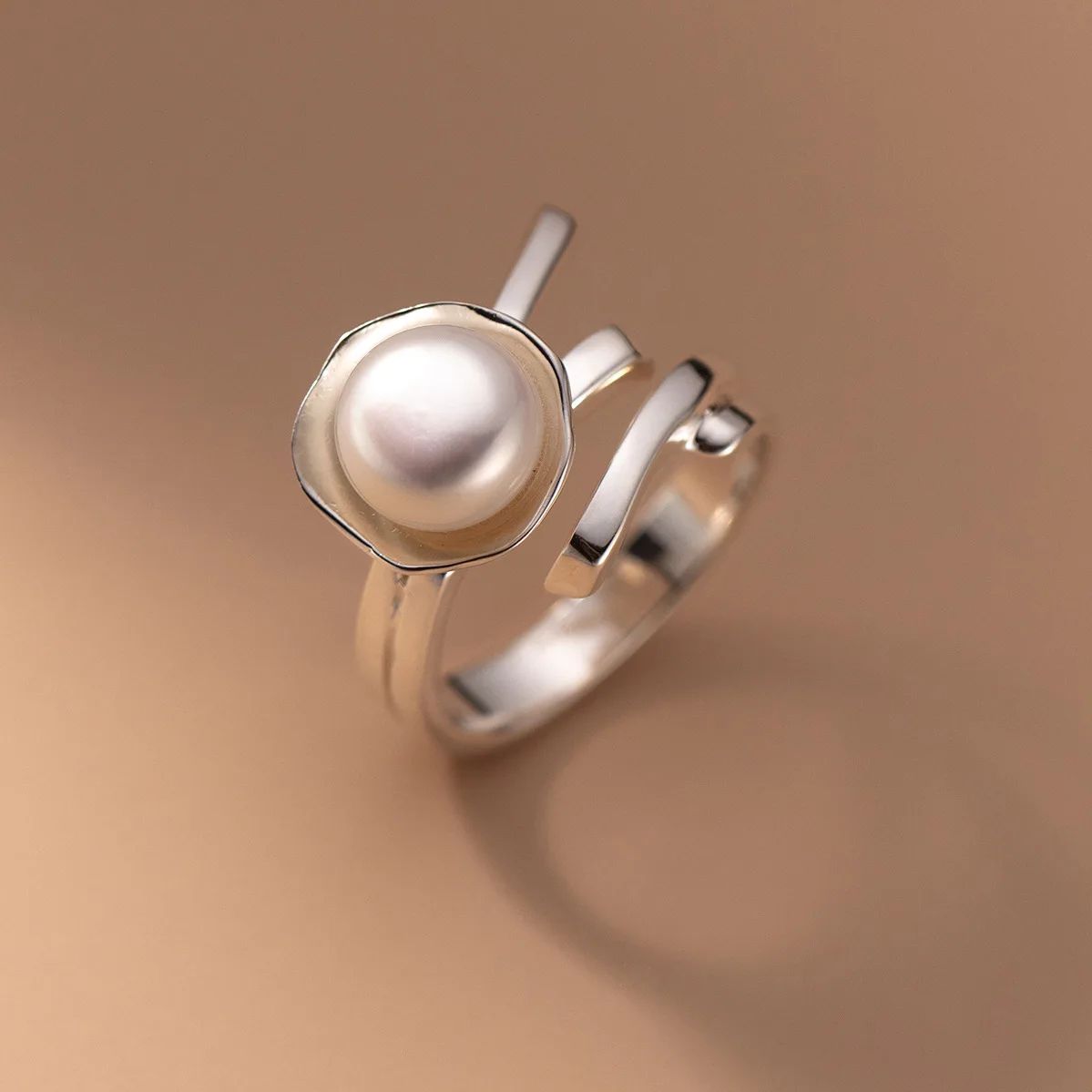 925 Sterling Silver Pearl Irre - огляд і ціна Statement Cocktail Ring